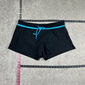 Aleumdr Black Blue Swim Shorts XL Drawstring Athletic Board Shorts